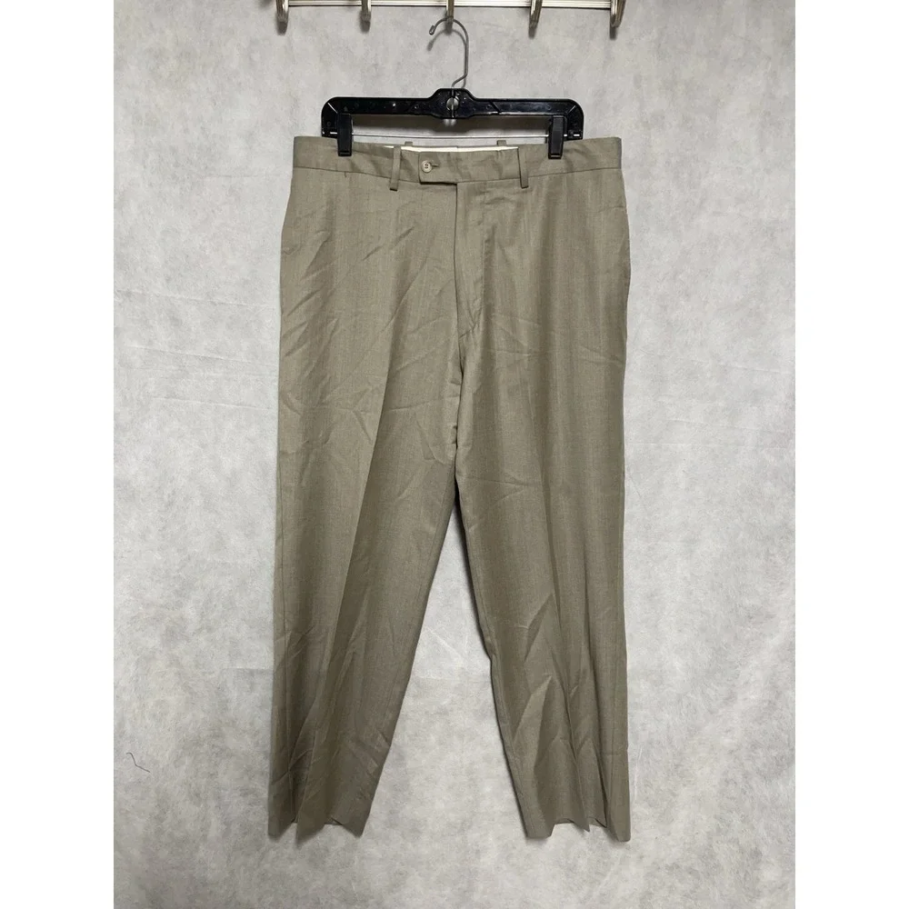 Bernard Zins Pants Men‎ 34X30 Beige France Cloud Wool Academia Designer Luxury